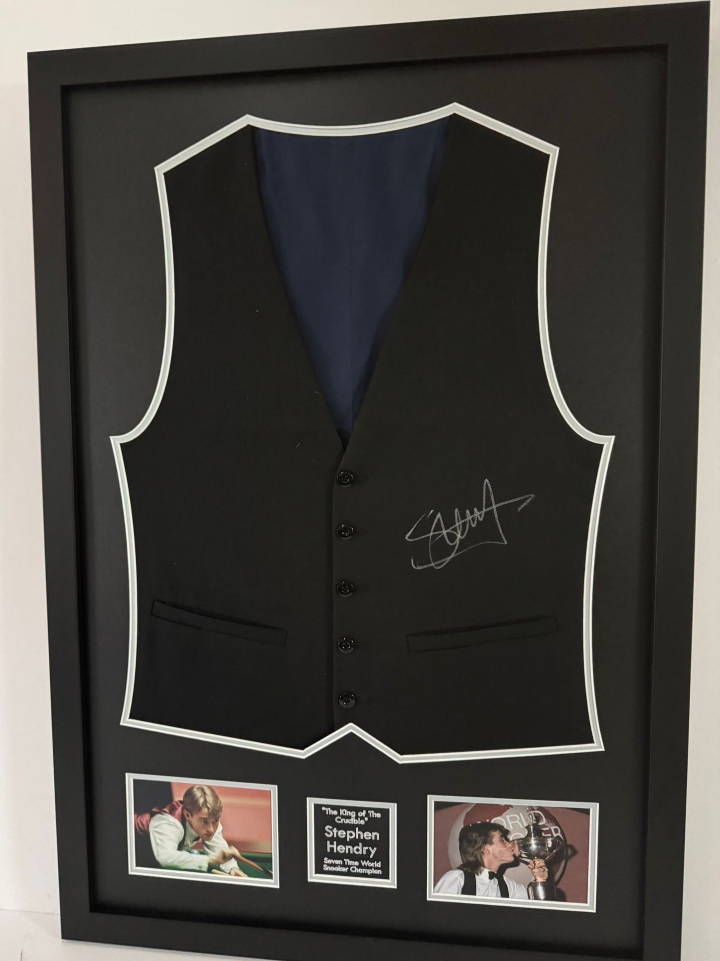 Stephen Hendry Seven Time World Snooker Champion Signed & Framed Waistcoat + COA