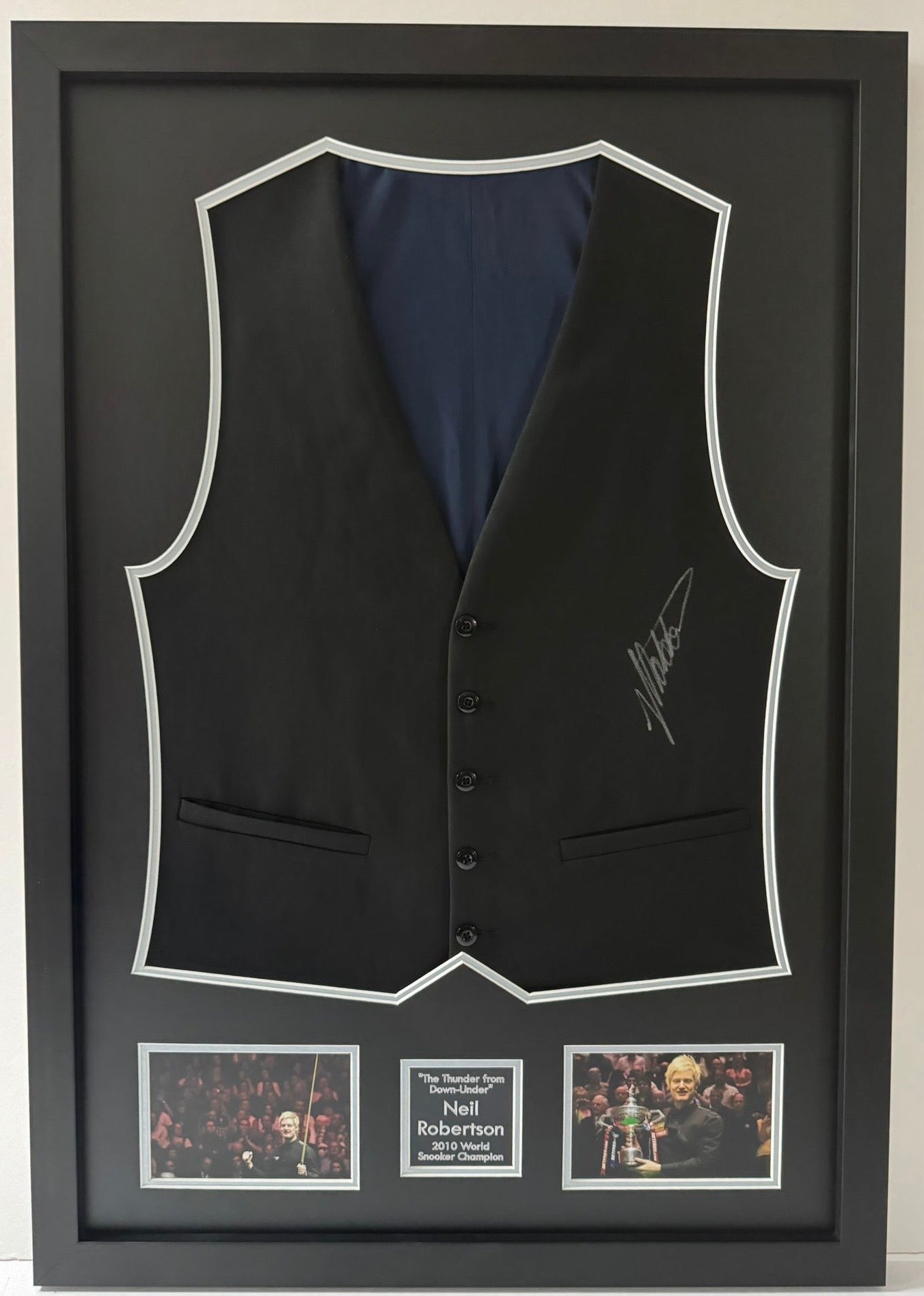 Neil Robertson 2010 Snooker World Champion Hand Signed & Framed Waistcoat + COA