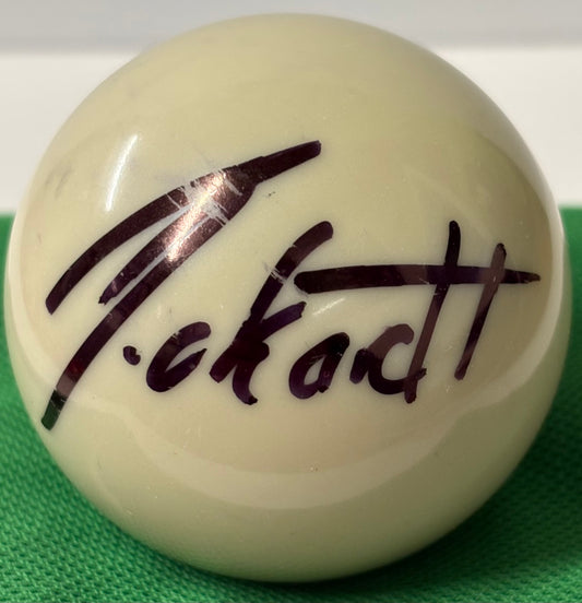 German Snooker Referee Marcel Eckardt Signed White Snooker Ball + COA