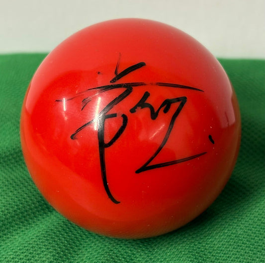 Red Snooker Ball Signed by Chinese Snooker Player Chang Bingyu + Dealer COA