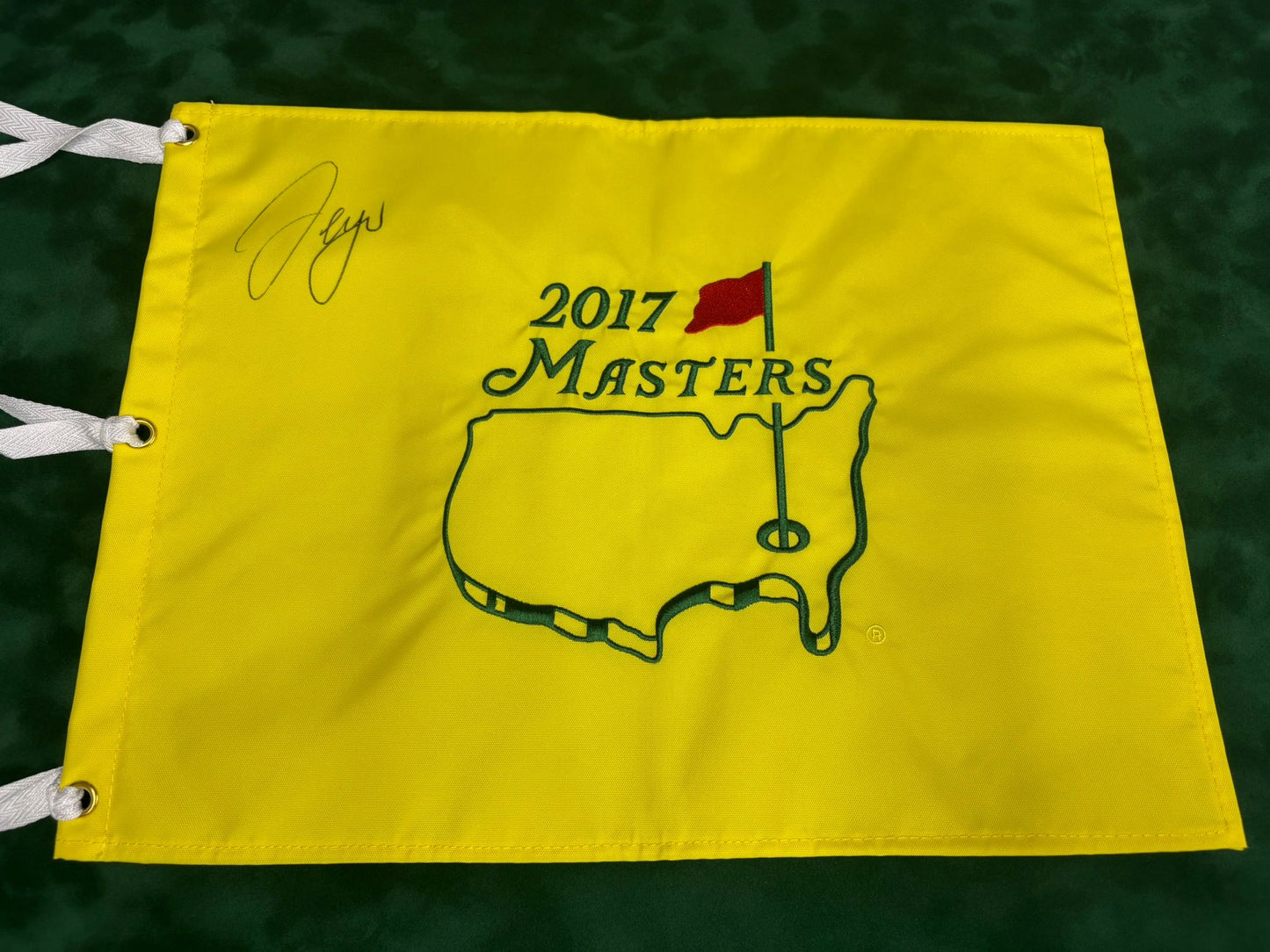 Sergio García Winner Signed 2017 Masters Golf Pin Flag + Dealer COA