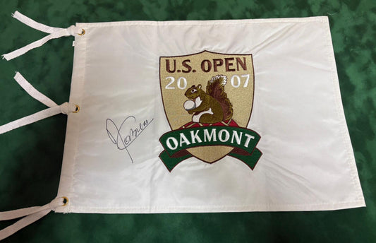 Ángel Cabrera Winner Signed 2007 US Open at Oakmont Golf Pin Flag + Dealer COA