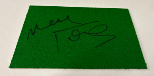 Commentator & Presenter Neal Foulds Signed Green Snooker Baize (6x4 inch approx) + COA