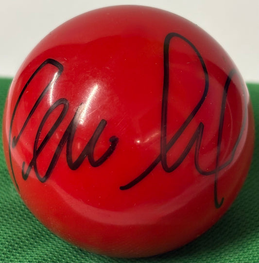 Former Snooker Player Peter Lines Signed Red 2’’ Snooker Ball + Cert