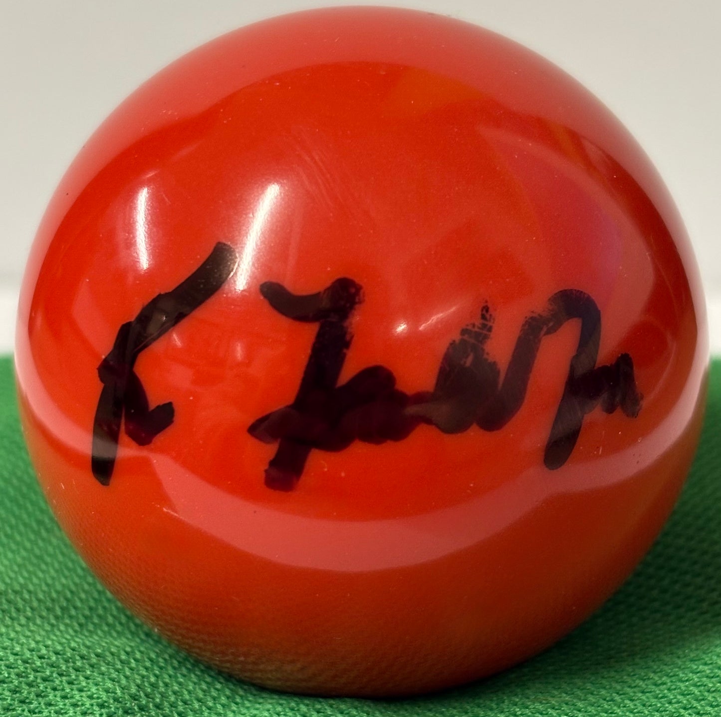World Senior Championship Player Roger Farebrother Signed Red Snooker Ball + Cert