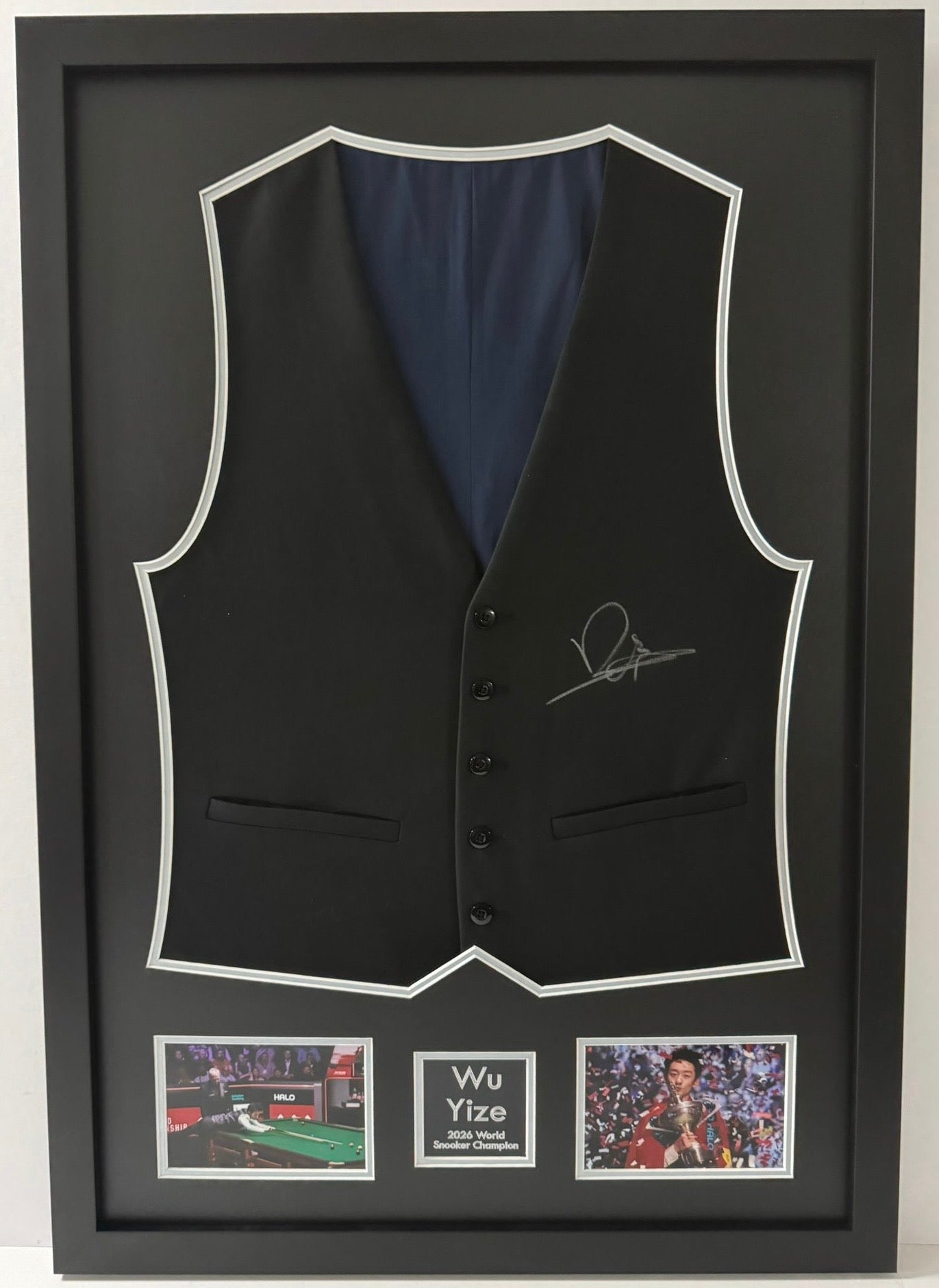 Wu Yize 2026 World Snooker Champion Hand Signed & Framed Waistcoat + COA