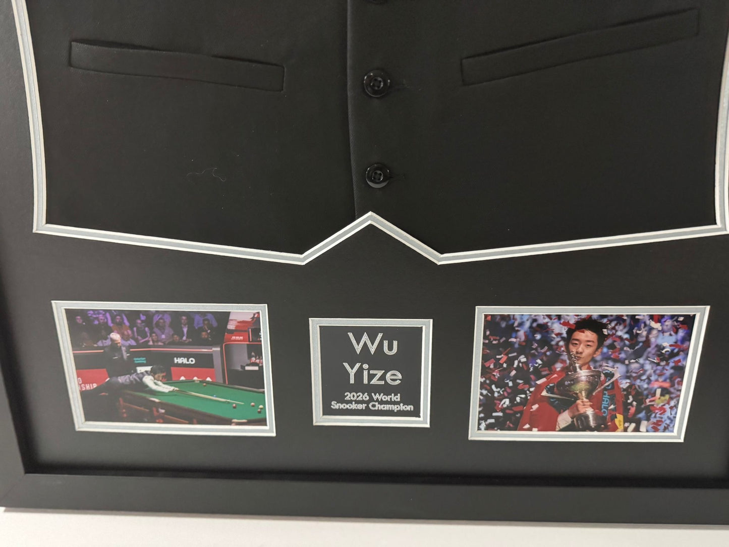 Wu Yize 2026 World Snooker Champion Hand Signed & Framed Waistcoat + COA