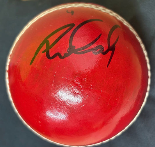 England Cricket Bowler Sam Cook Signed Red Cricket Ball + Dealer COA
