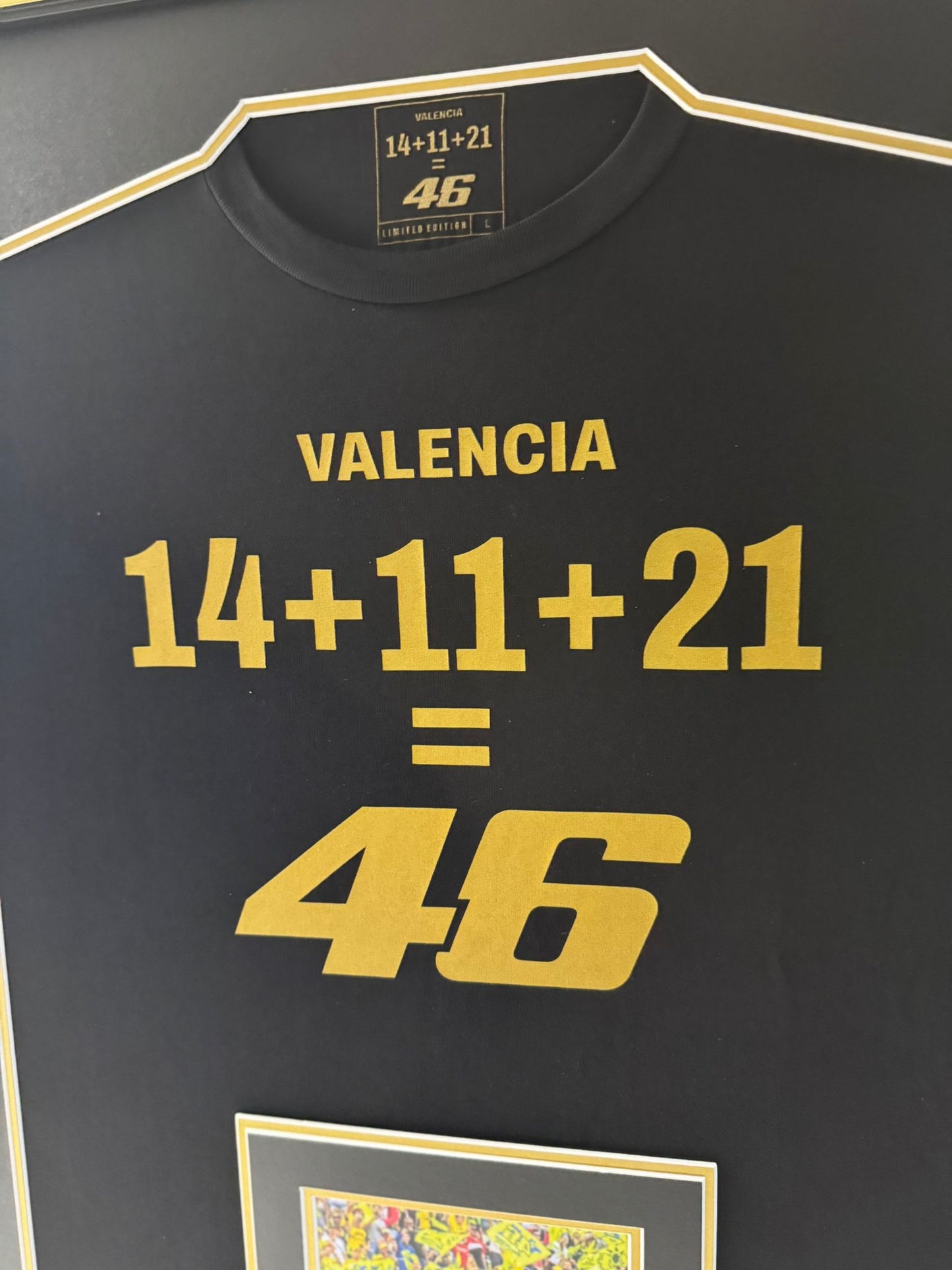 Valentino Rossi Signed Valencia 14 + 11 + 21 =46 Retirement Race Display + Cert