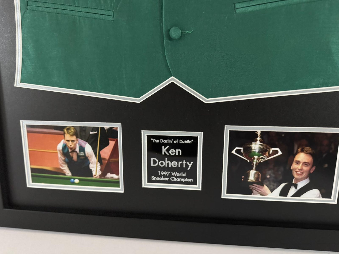 Ken Doherty 1997 Snooker World Champion In Person Signed Framed Waistcoat + COA