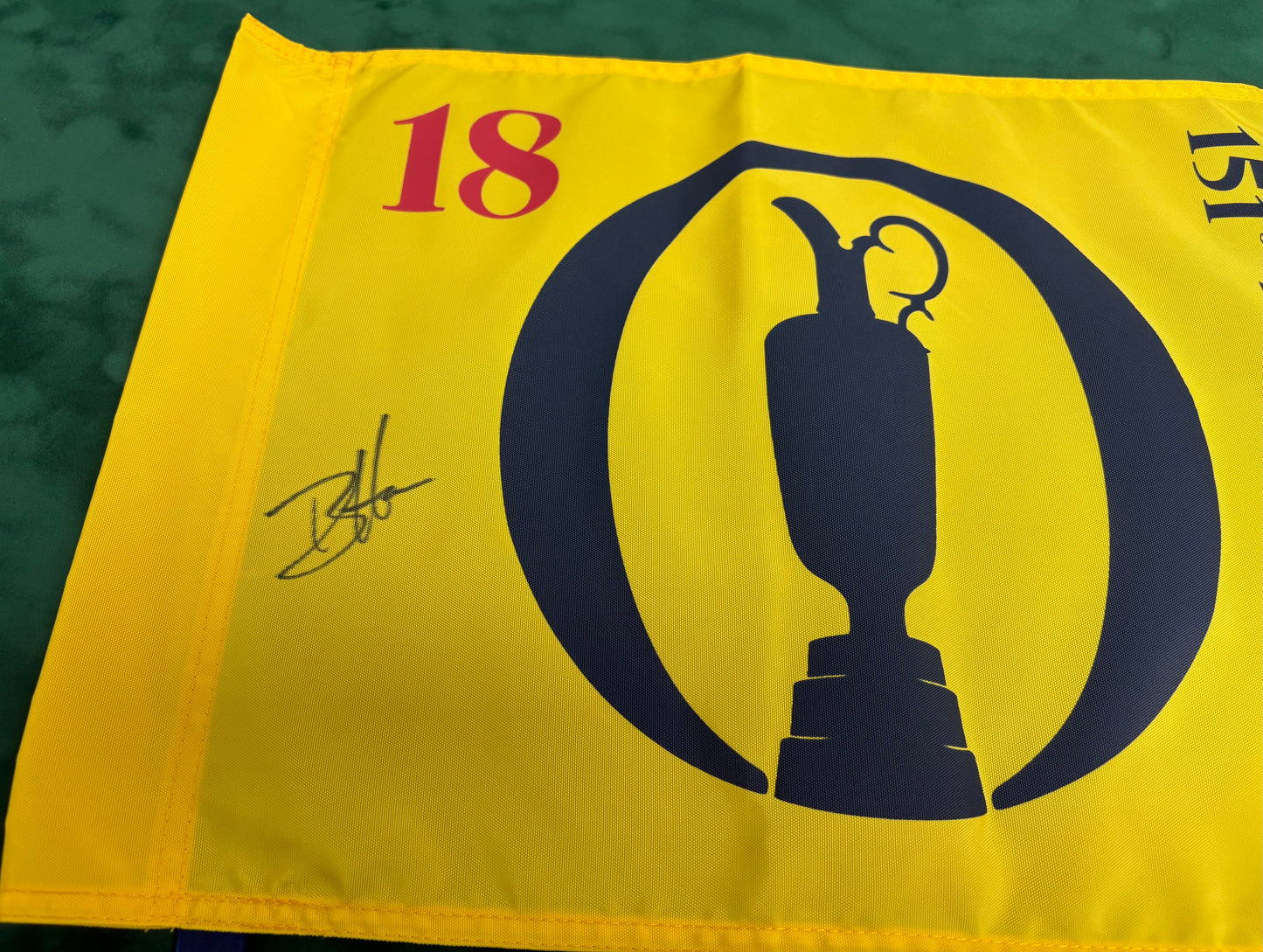 Winner Brian Harman Signed 151st Open at Royal Liverpool Golf Flag + Dealer Cert