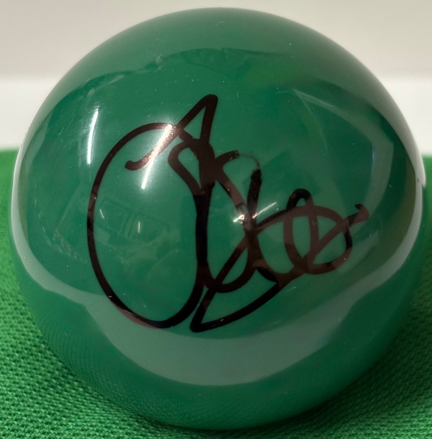 1991 World Snooker Champion John Parrott Signed Green Snooker Ball + Cert