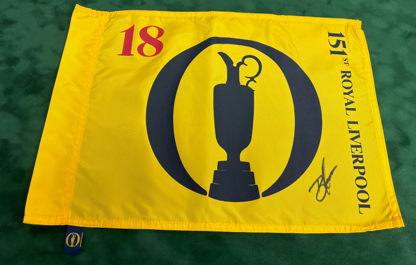 Winner Brian Harman Signed 151st Open at Royal Liverpool Golf Flag + Cert