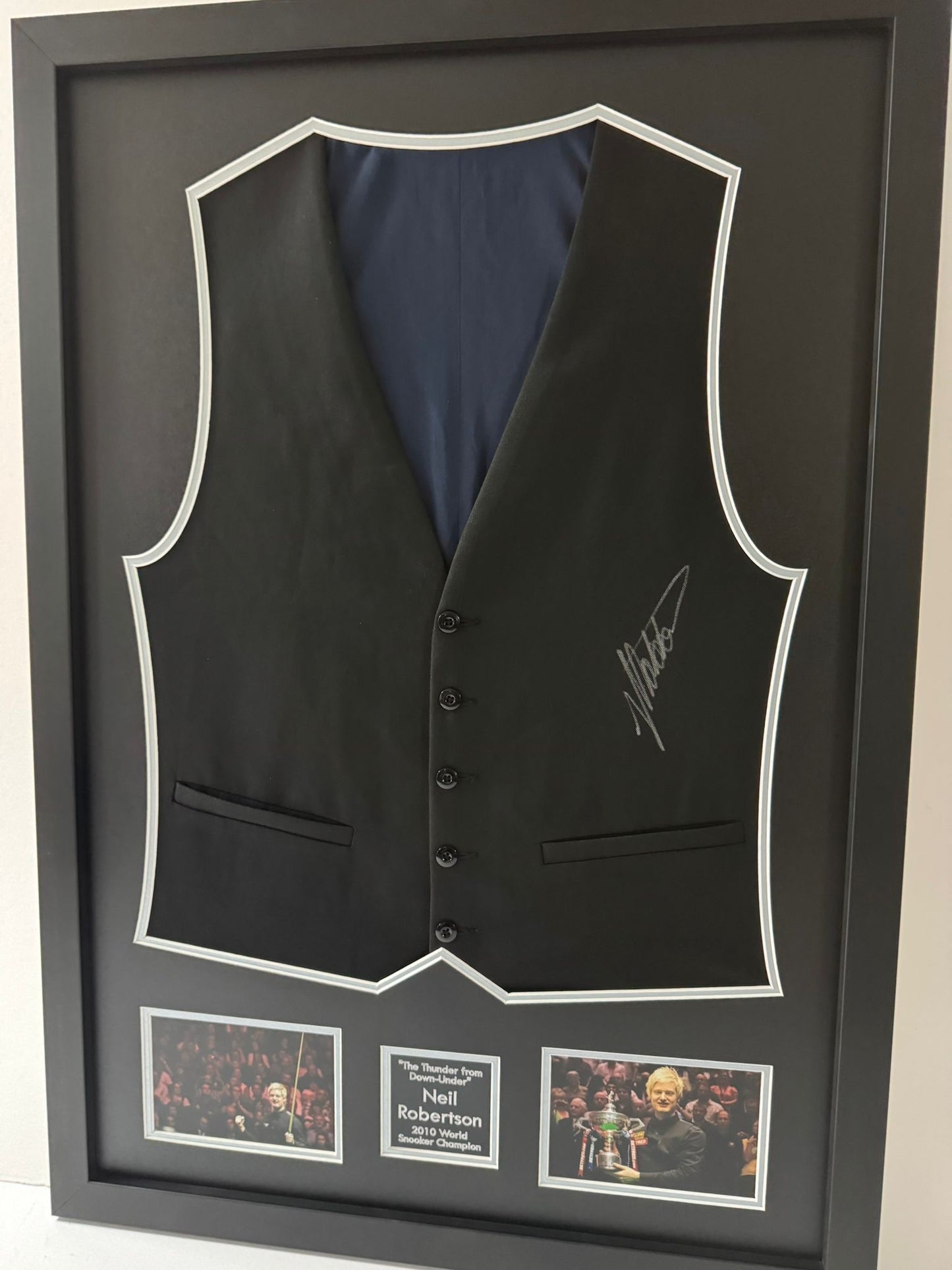 Neil Robertson 2010 Snooker World Champion Hand Signed & Framed Waistcoat + COA