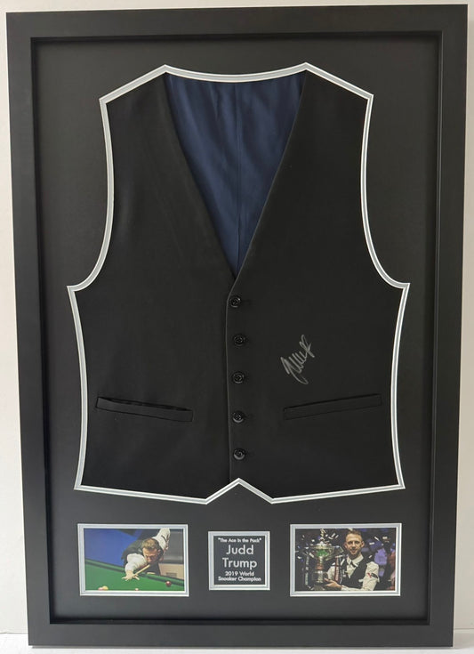 2019 World Snooker Champion Judd Trump Signed & Framed Waistcoat + Cert