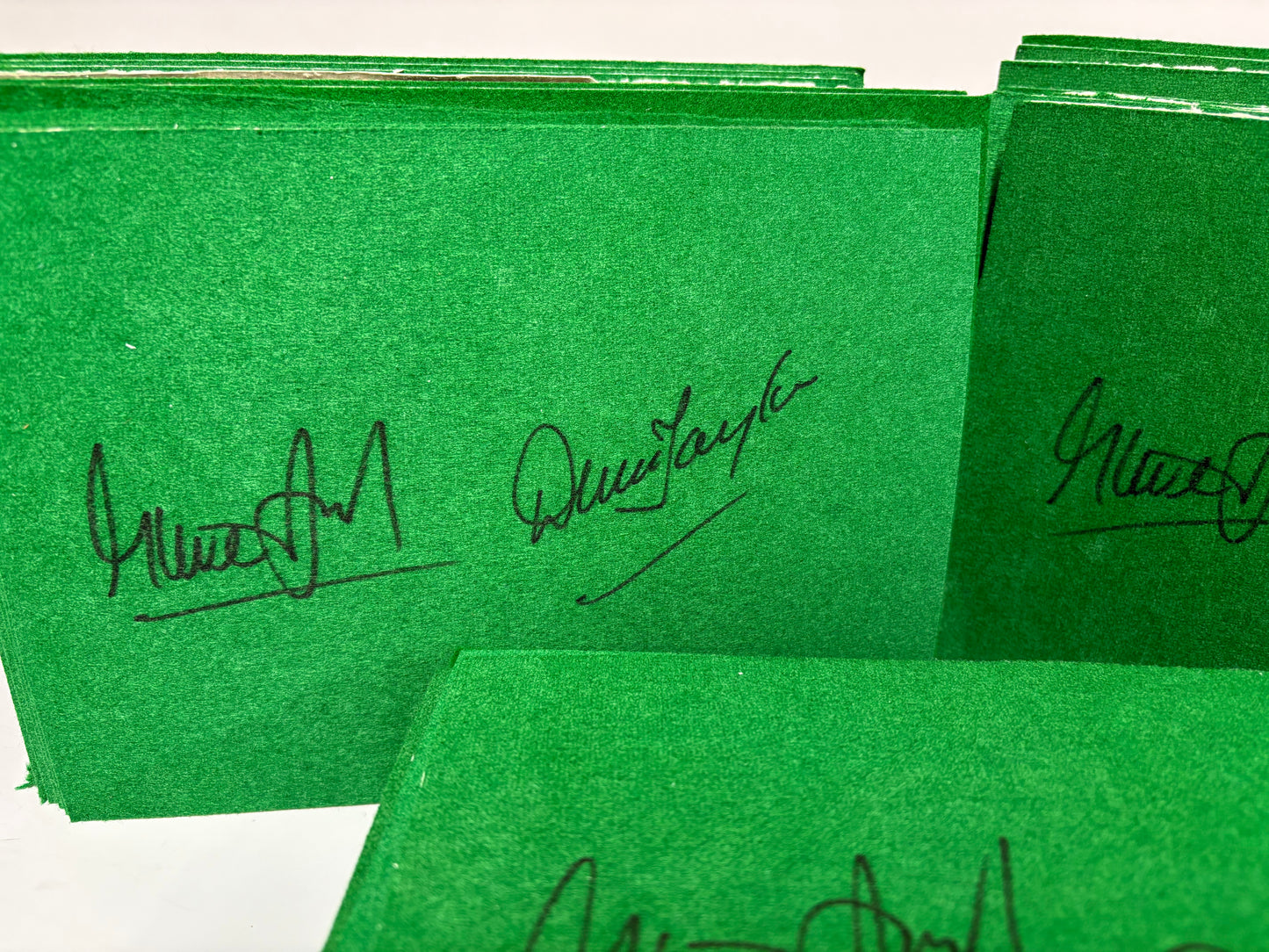 Snooker Legends Dennis Taylor & Steve Davis Signed Green Snooker Baize + Cert