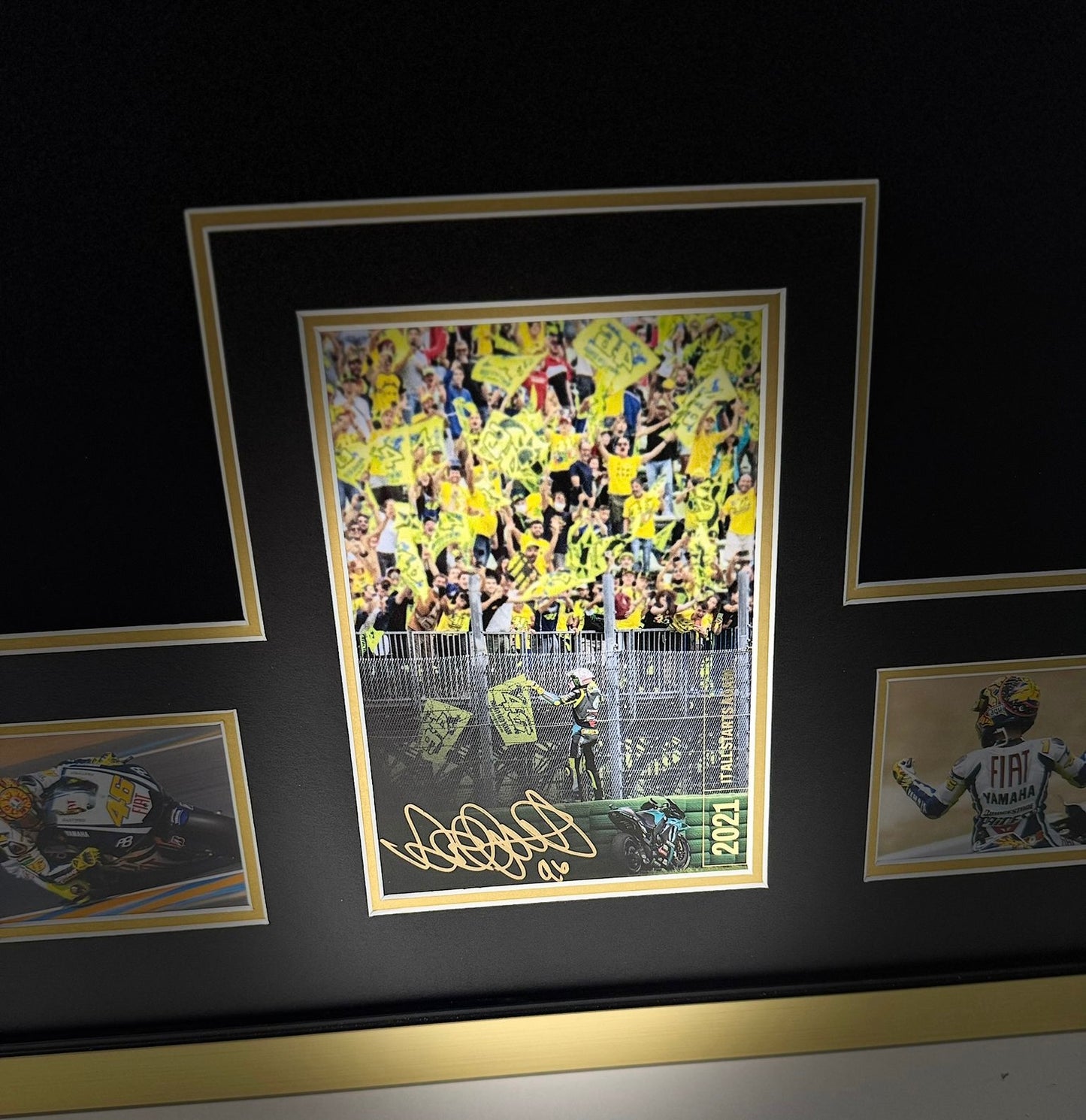 Valentino Rossi Signed Valencia 14 + 11 + 21 =46 Retirement Race Display + Cert