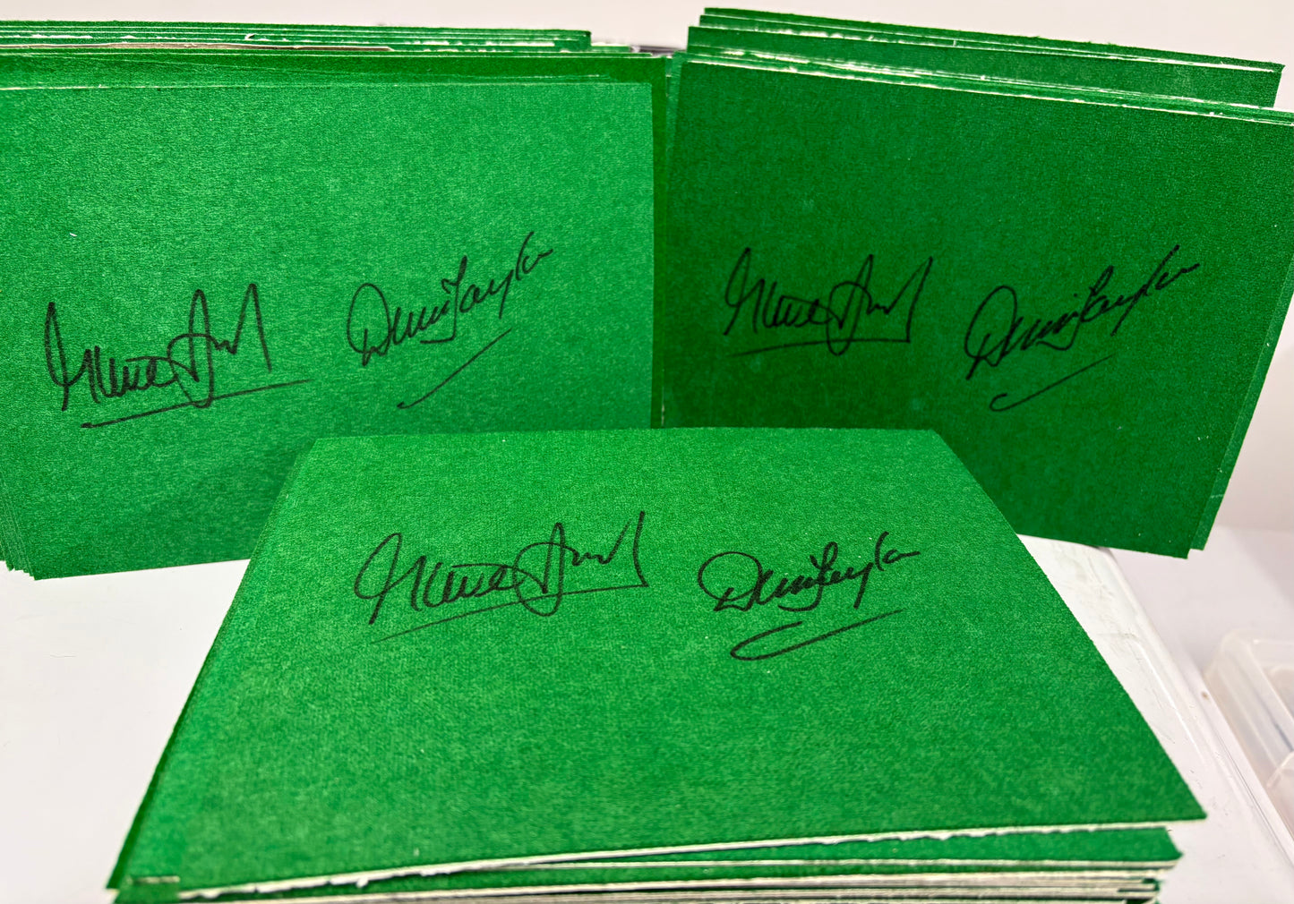 Snooker Legends Dennis Taylor & Steve Davis Signed Green Snooker Baize + Cert