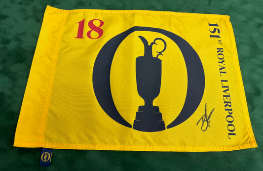 Winner Brian Harman Signed 151st Open at Royal Liverpool Golf Flag + Cert