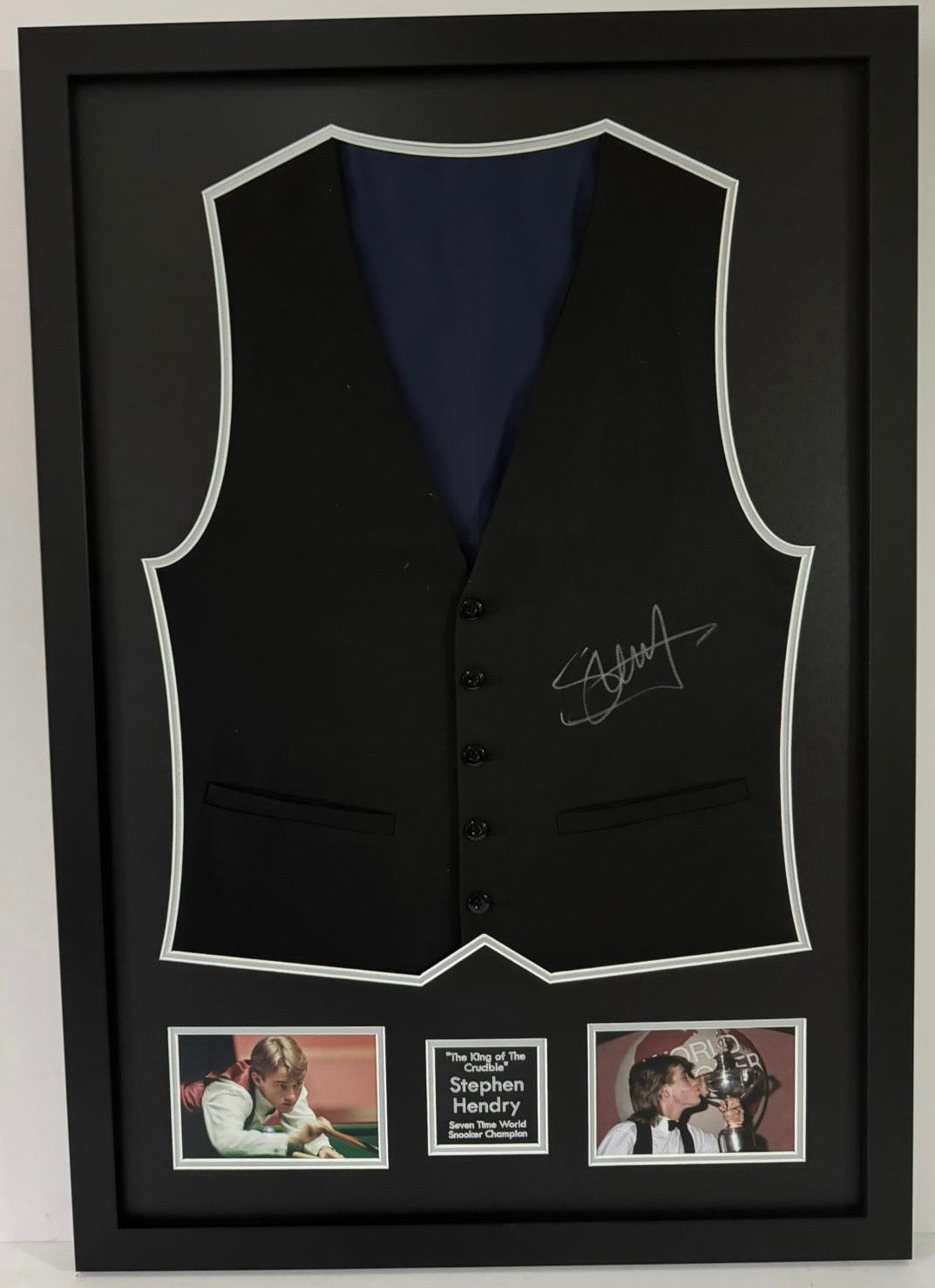 Stephen Hendry Seven Time World Snooker Champion Signed & Framed Waistcoat + COA