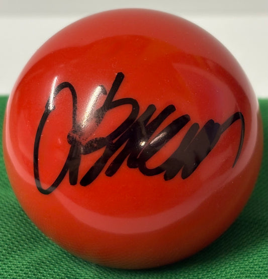 World Snooker Tour Player Oliver Brown Signed Red Snooker Ball + COA