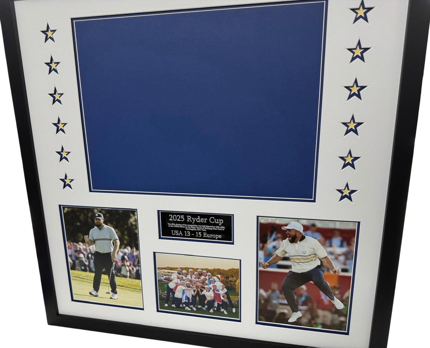 Framing Kit for 2025 Ryder Cup Golf Flag (Europe Won) - Photos & Plaque Included