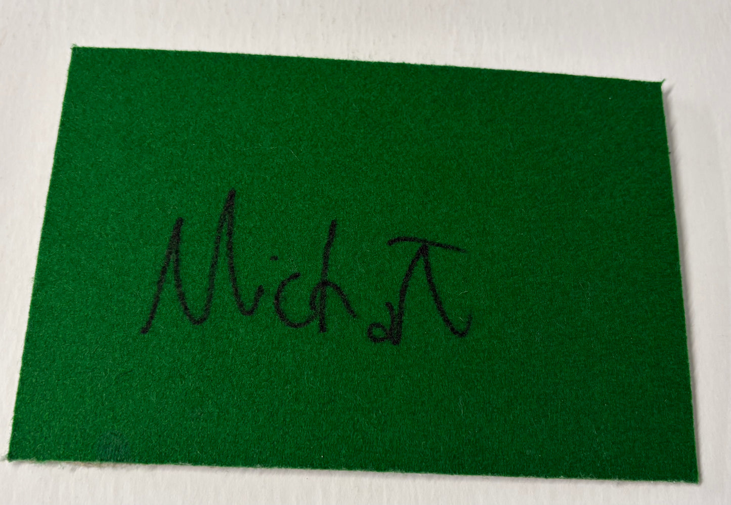 Polish Snooker Player Michal Szubarczyk Signed Green Snooker Baize + COA