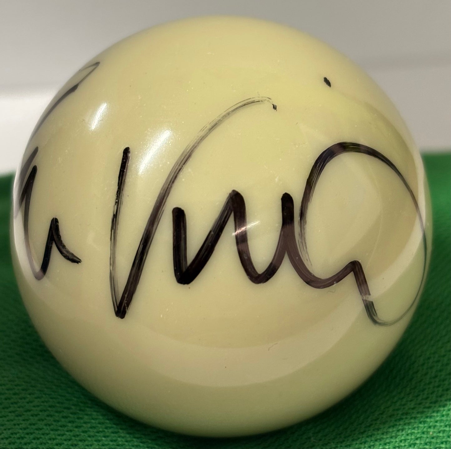 John Virgo Signed White Snooker Ball + Dealer COA