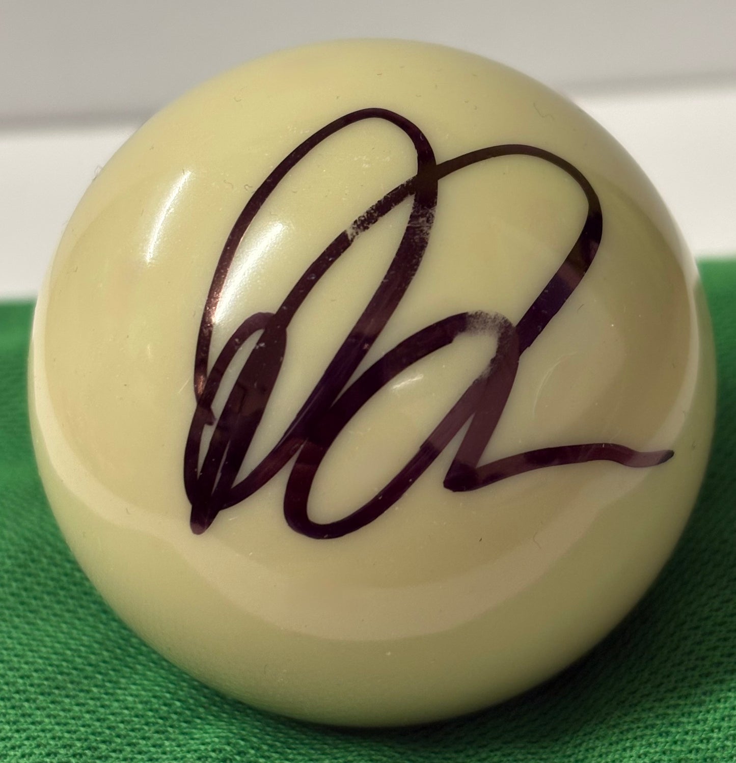 Jak Jones Signed White Snooker Ball + Dealer COA