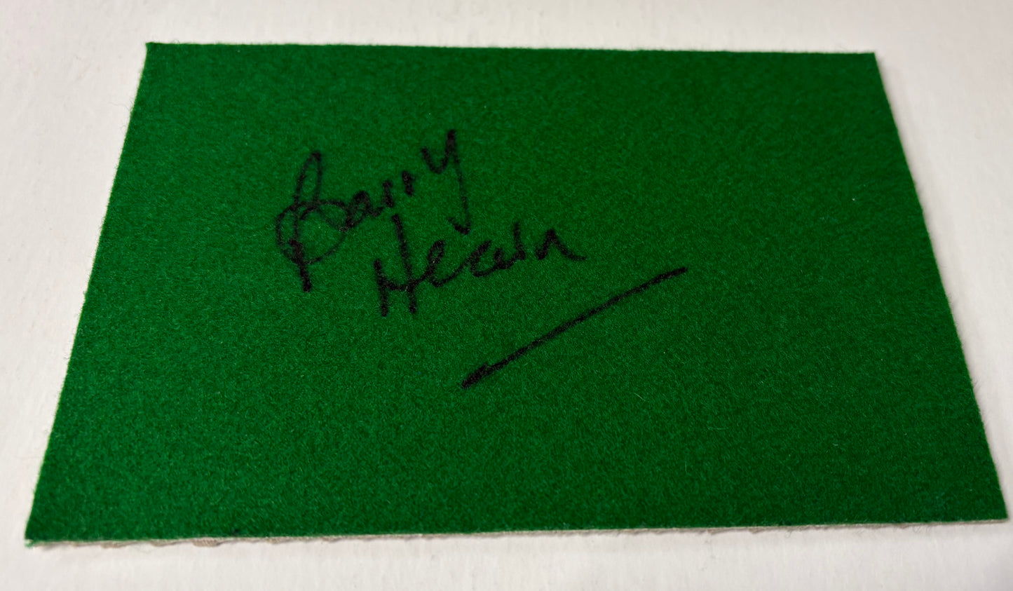 President of Matchroom Sport Barry Hearn Signed Green Snooker Baize + COA