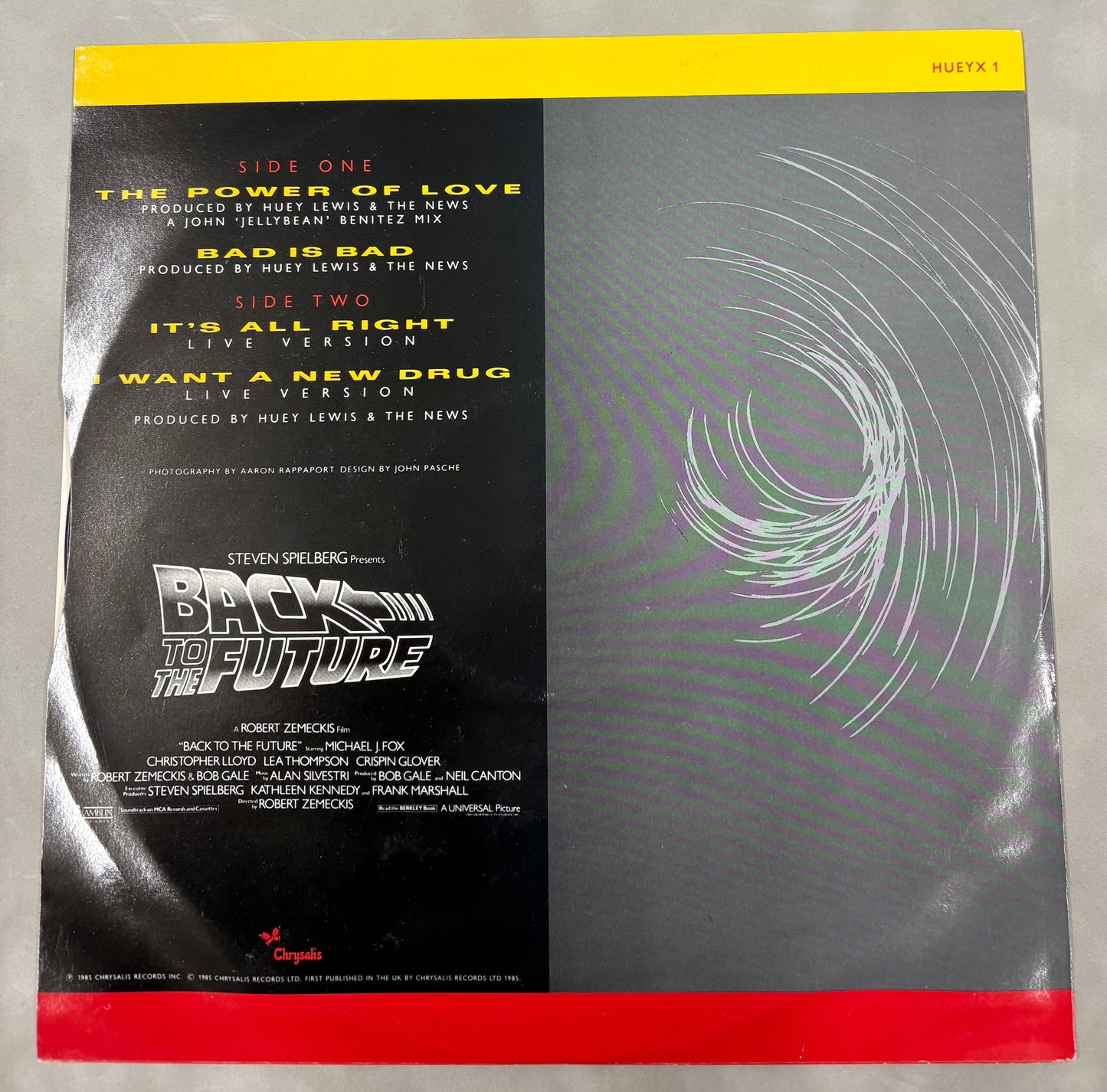 Huey Lewis Signed The Power of Love 12'' Vinyl with COA