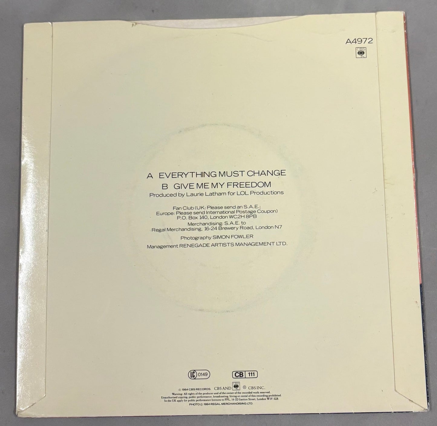 Paul Young Signed Everything Must Change 7'' Vinyl with COA (2)