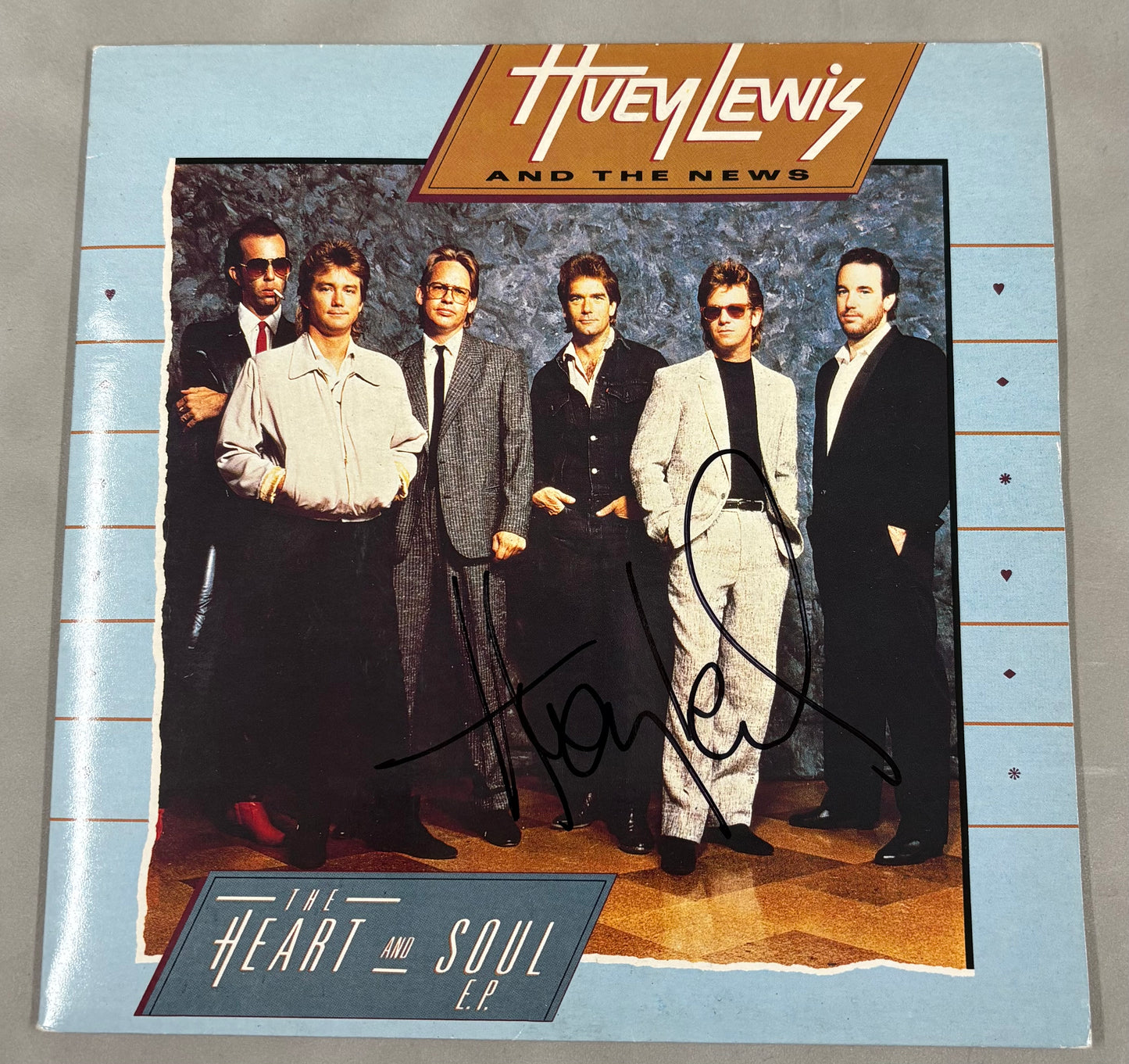 Huey Lewis Signed The Heart and Soul EP 7'' Vinyl with COA