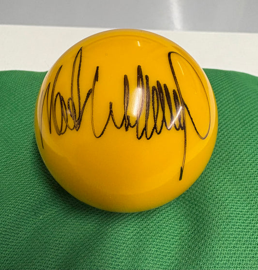 Mark Williams Signed YELLOW Snooker Ball + Dealer COA
