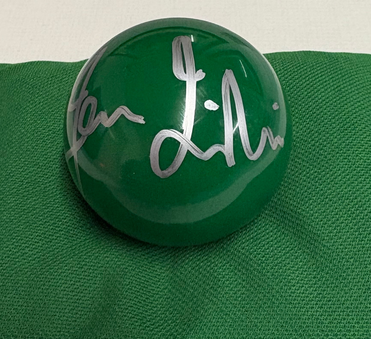 Jack Lisowski Signed GREEN Snooker Ball (Private Signing) + Dealer COA