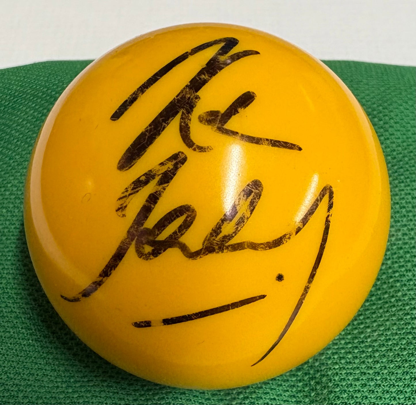 Ken Doherty Signed 3/4 Size YELLOW Snooker Ball + Dealer COA