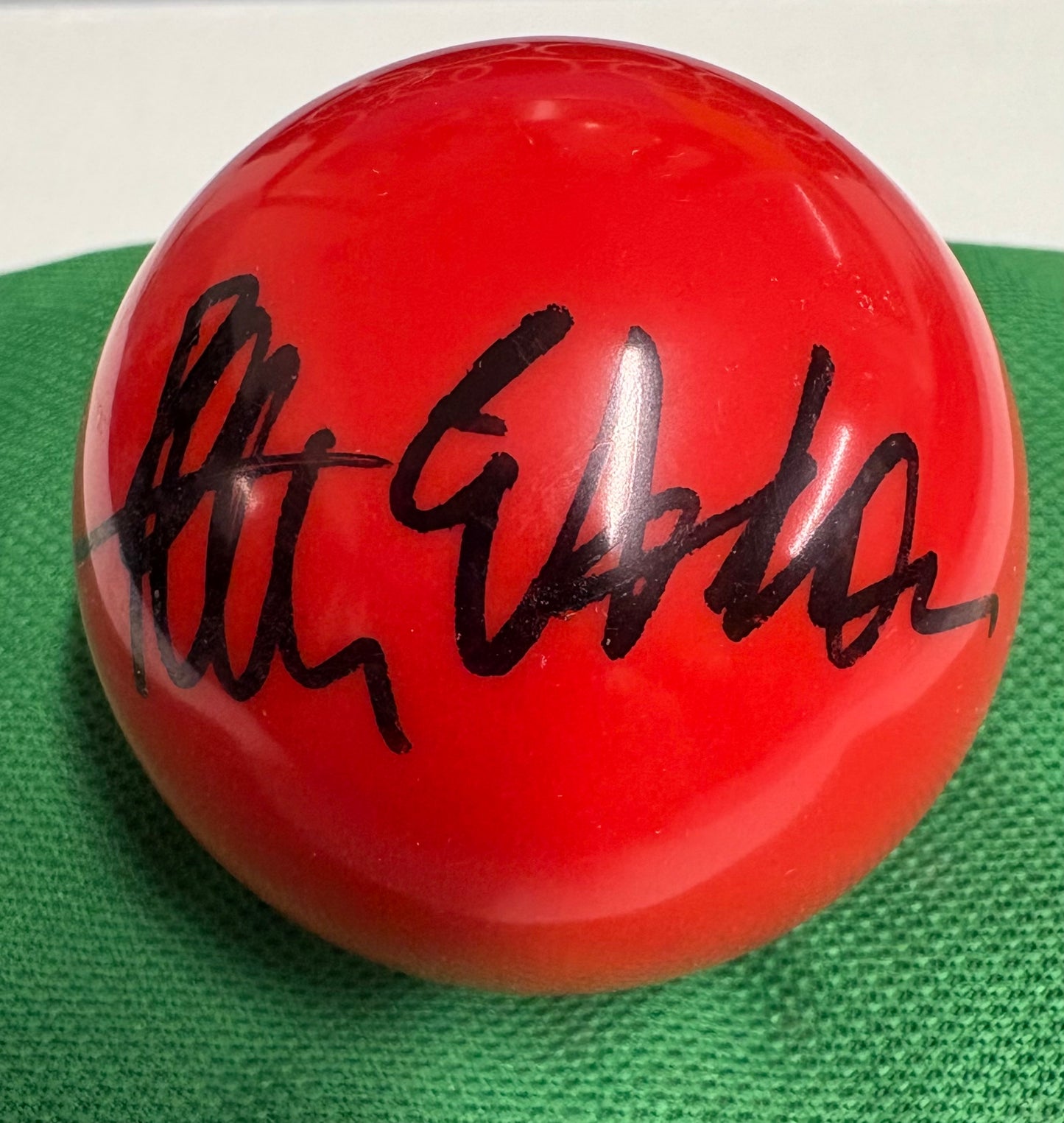 Peter Ebdon Signed 3/4 Size RED Snooker Ball + Dealer COA