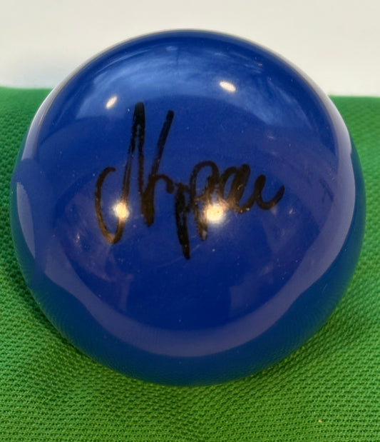 Noppon Saengkham Signed BLUE Snooker Ball + Dealer COA