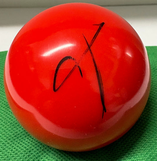 Julien Leclercq Signed RED Snooker Ball + Dealer COA
