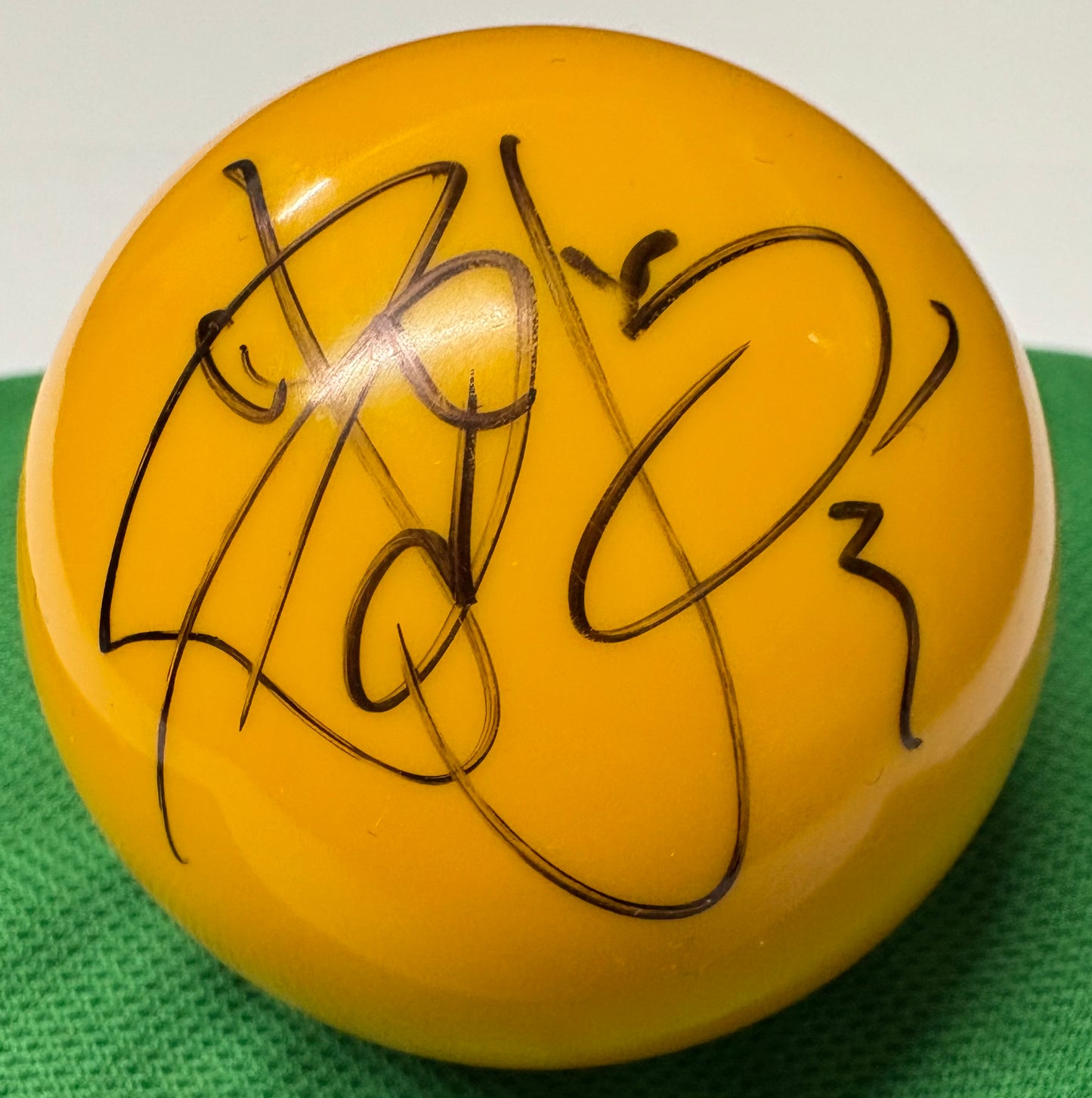 Cao Yupeng Signed YELLOW Snooker Ball + Dealer COA