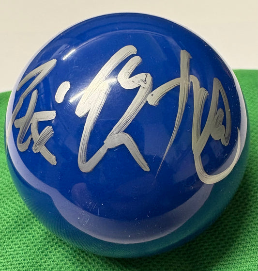 Pang Junxu Signed BLUE Snooker Ball + Dealer COA