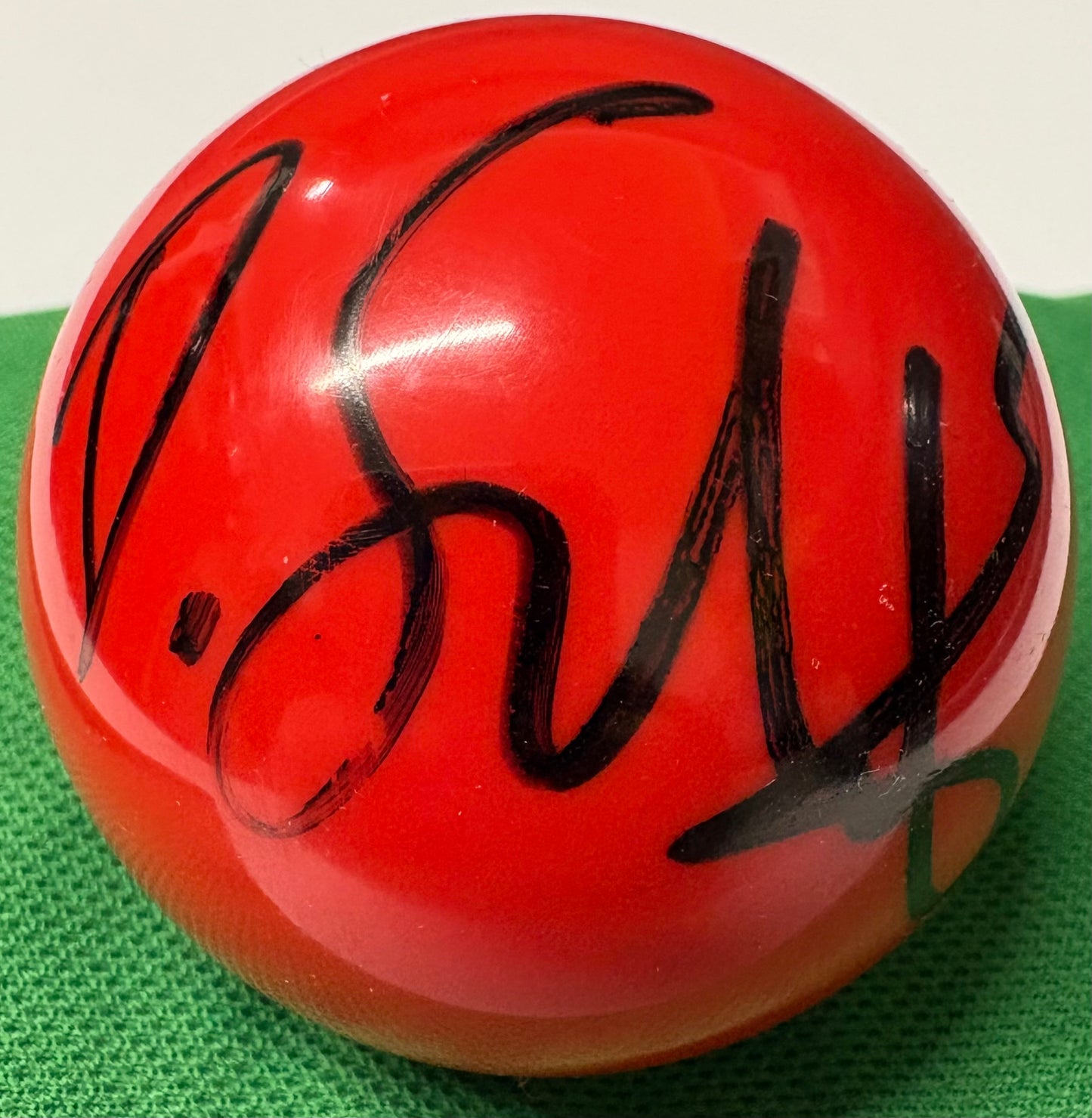 Dave Gilbert Signed RED Snooker Ball + Dealer COA