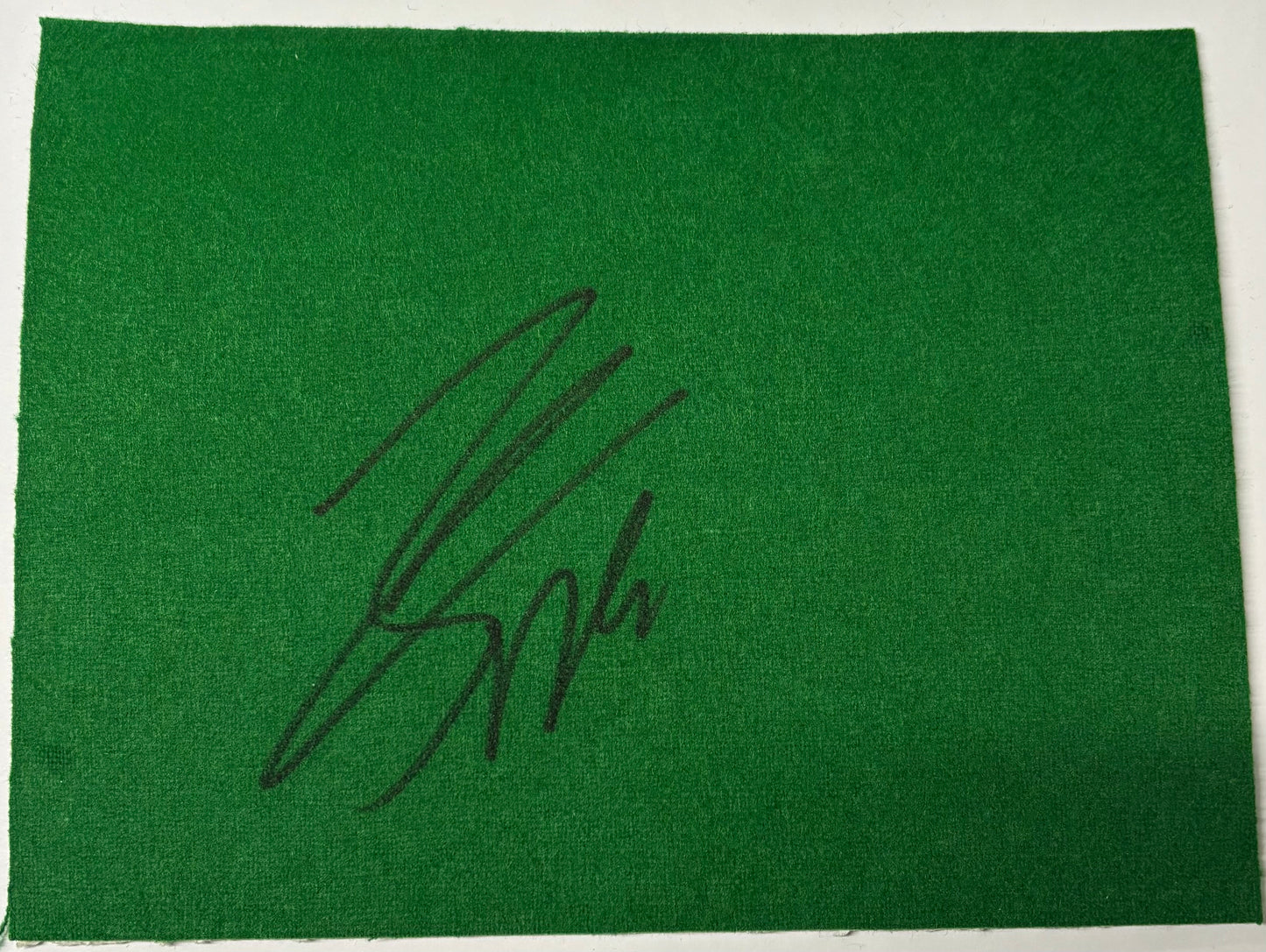Zhang Anda Signed Snooker Baize (8x6 inch approx) with COA