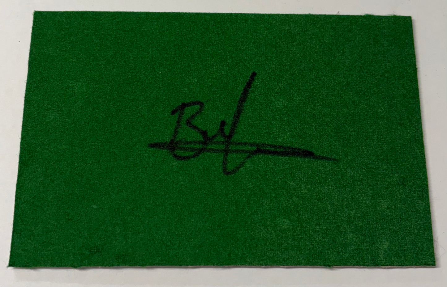 Brendan Moore Signed Snooker Baize (6x4 inch approx) with COA