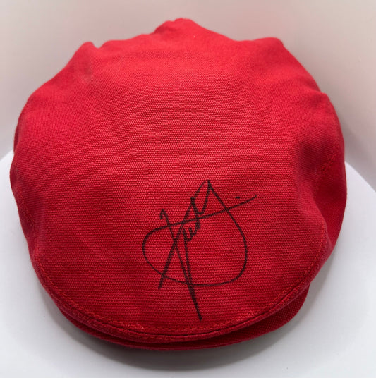 Xander Schauffele Signed JP McManus Adare Manor Red Golf Flat Cap with COA