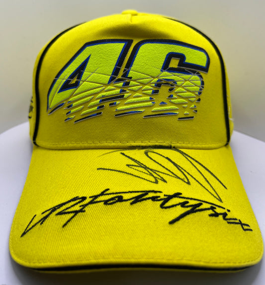 Valentino Rossi Signed Yellow VRFortySix MotoGP Cap with COA
