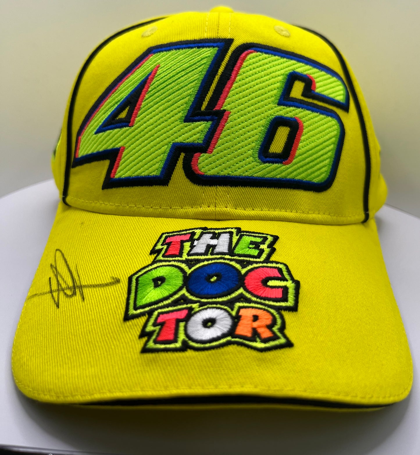 Valentino Rossi 'The Doctor' Signed Yellow MotoGP Cap with COA