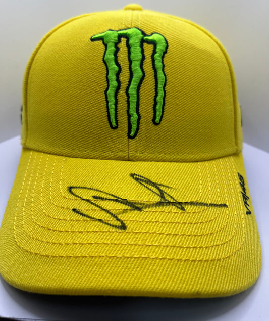 Valentino Rossi Signed Yellow Monster Energy MotoGP Cap with COA