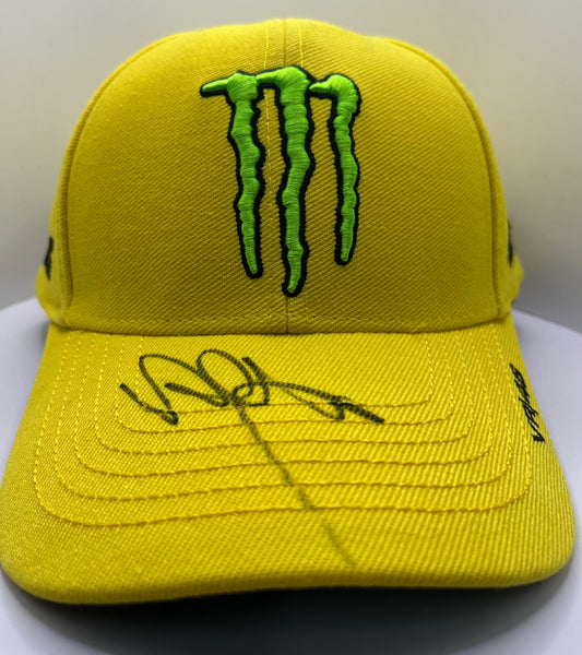 Valentino Rossi Signed Yellow Monster Energy MotoGP Cap with COA