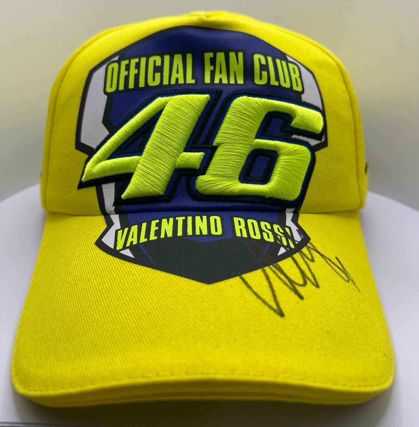 Valentino Rossi Signed Yellow 46 'Official Fan Club' MotoGP Cap with COA